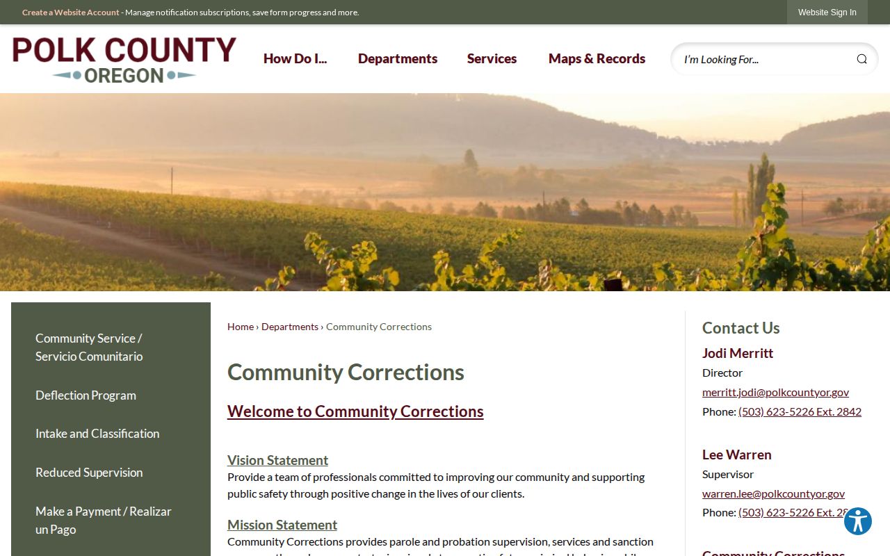 Polk County parole and probation Community Corrections office information