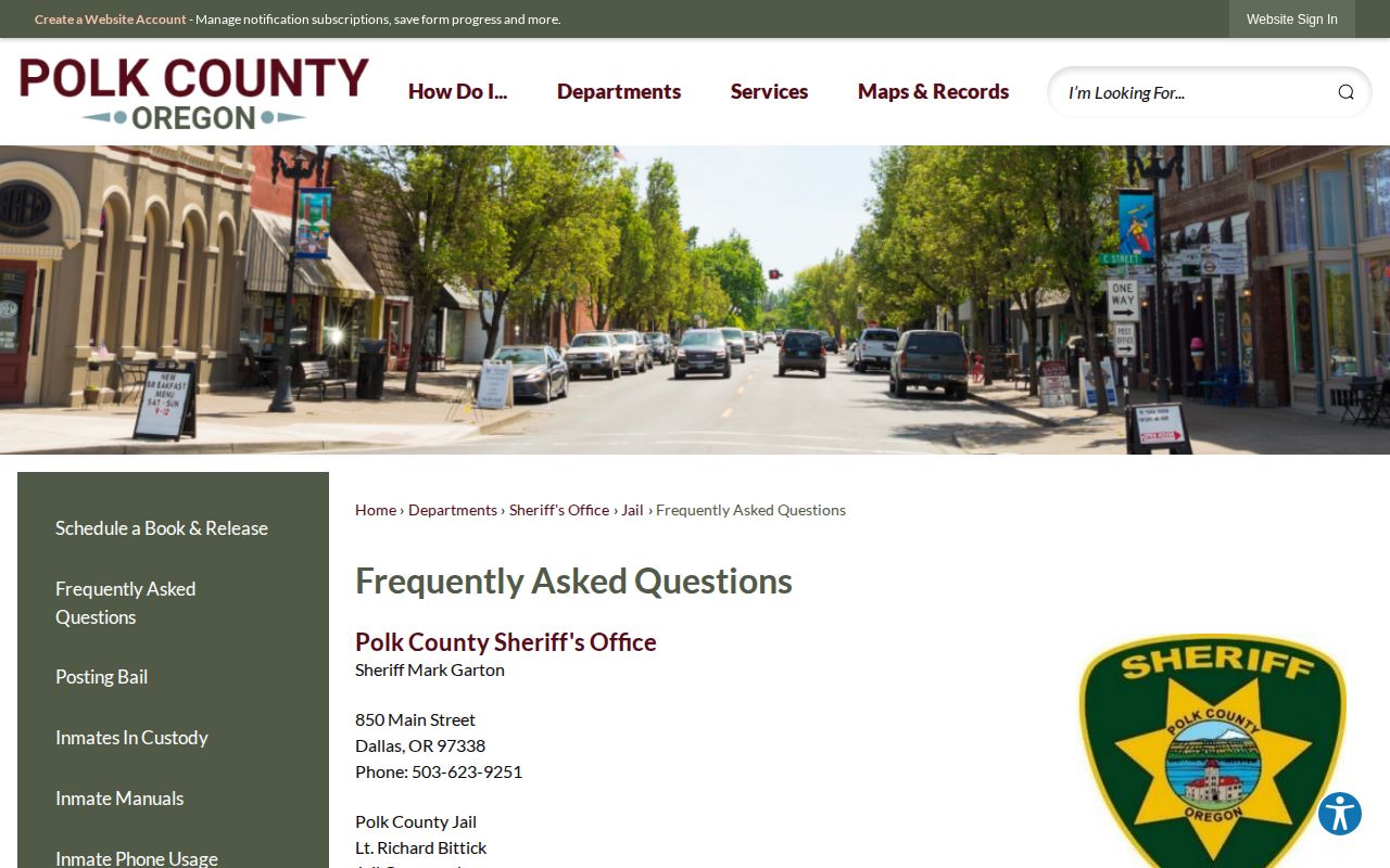 Polk County Jail FAQ with bail and release information