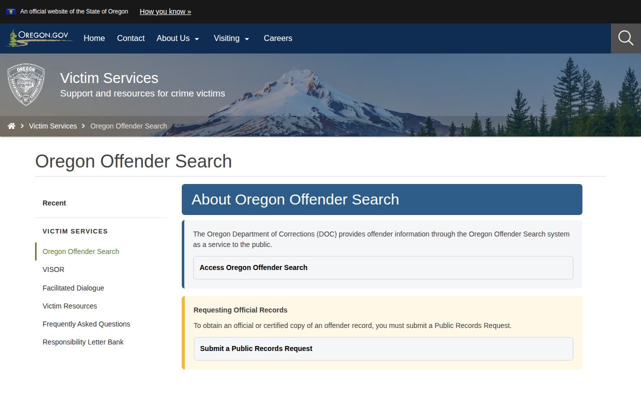 Oregon Department of Corrections search for Polk County released inmates